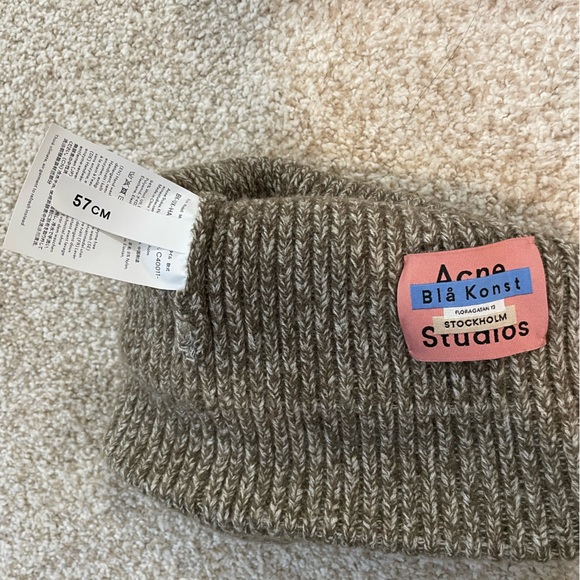 Acne Studios Beanie Hat Green Melange - Picture 5 of 5